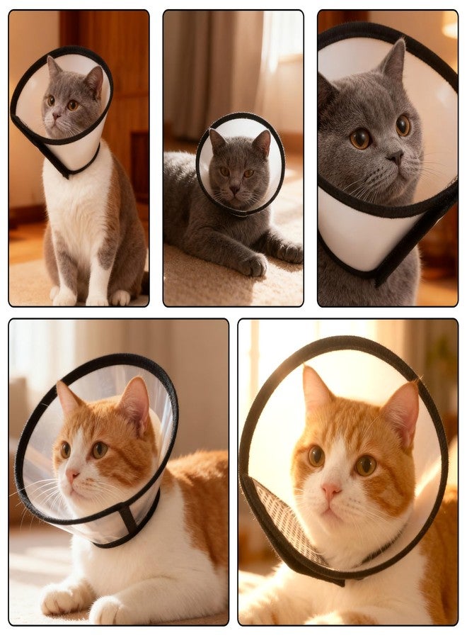 Exclaith 2 Pack Cat Cones to Stop Licking, Soft Comfortable Adjustable Dog Cone After Surgery Pet E Collar Pet Recovery Cones Alternative to Plastic Elizabeth HeadCollar for Cats Kitten Puppy(Size M) - Image 5